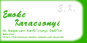 emoke karacsonyi business card